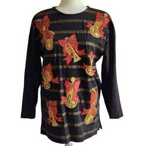 Vintage Musical Instrument Christmas Top Beaded Bows and Sequins by Cedars Small